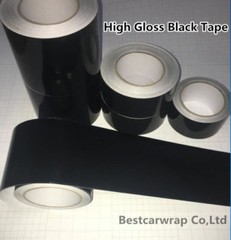 High Gloss Black Film Vinyl Tape , Automotive Grade Tape Car Wrap Bubble Free