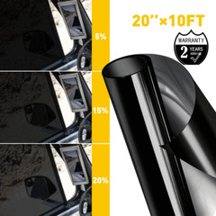 10′ Uncut Roll Window Tint Film 5% 15% 20% VLT 20″ x 10’ft Car Home Office Glass