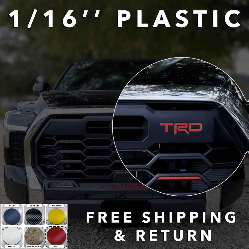 RED RAISED TRD UPPER FRONT GRILLE LETTERS FOR TOYOTA TUNDRA 2022 2023 2024