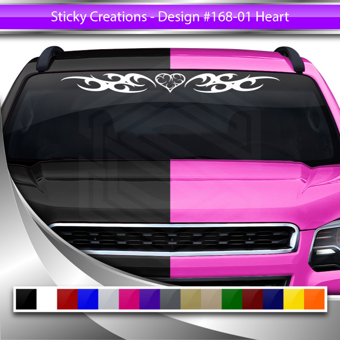 168-01 HEART Decal Sticker Windshield Window Vinyl Banner Graphic Tribal Heart