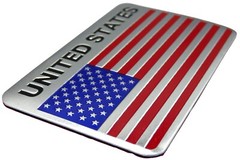 ALUMINUM United States US Flag Decal Sticker Car, Motorcycle, Patriotic
