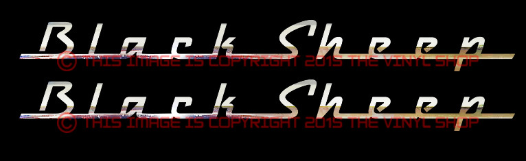 x2 “Black Sheep” CHROME decal for fender or saddle bag for Motorcycles