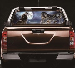 Car Rear Window Wolf & Moon Graphics Decal Sticker for Truck Pickup SUV 147x46CM