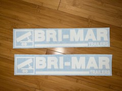 BRI-MAR Trailers OEM Replacement TRAILER DECAL Stickers – SET OF 2 – 24” White