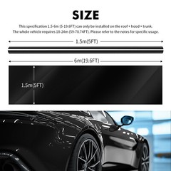 Premium High Gloss Black Vinyl Wrap Car Sticker Film Decal Bubble Free Universal