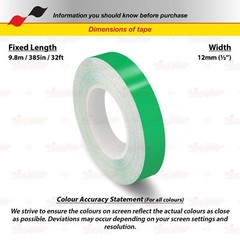 GREEN 1/2″ 12mm Roll PIN STRIPE Car Striping Trim Line TAPE Decal Vinyl Sticker