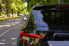 Cancer Ribbon with Wings Car Window – Premium Vinyl Decal/Sticker 5.5×4 inches