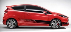 Pair Black Sports Racing Stripe Graphic Stickers Car Body Side Door Vinyl Decals