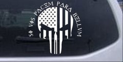 Punisher Skull American Flag Si Vis Pacem Para Bellum Car Window Decal Sticker