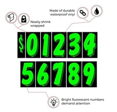 EZ Line Car Dealer Windshield Stickers Large Vinyl Number Decals 11 Dzn Pro Pack