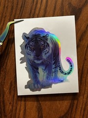 BLUE TIGER Multicolor LED Holographic Rainbow Metallic 3” Vinyl Decal Sticker