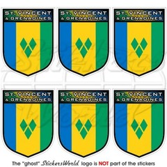 SAINT VINCENT and The GRENADINES Shield 40mm (1.6″) Stickers Decals x6