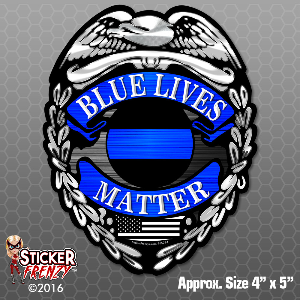 Police Badge Blue Live Matter Sticker – Car Truck Window Vinyl Decal USA FS294