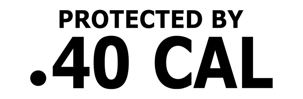 Protected by 40 Decal Sticker Gun Ammo 2A Tactical Car Truck SUV Window Vinyl RV