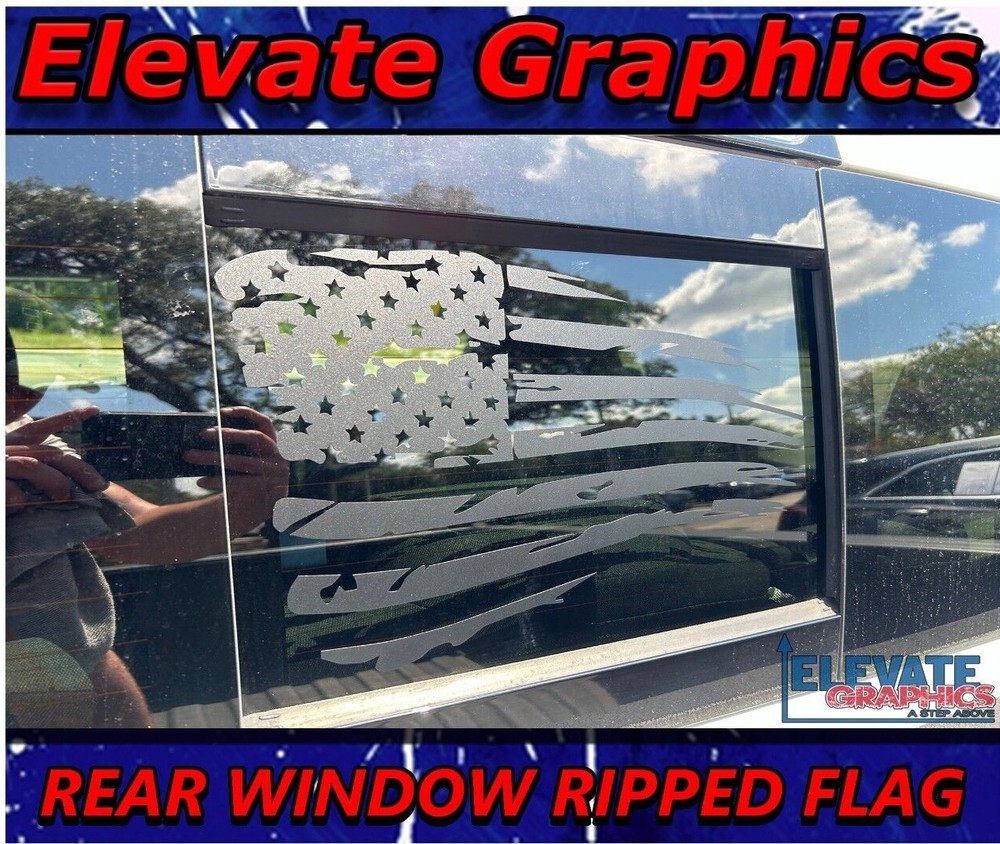 2009-2024 For Ram 1500 Rear Window Flag Decals Stripes Vinyl Stickers Graphics