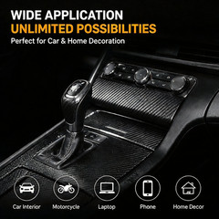 Carbon Fiber Vinyl Wrap 3D w Car Vinyl Wrap Tool Kit Self Adhesive Car Wrap Film