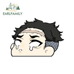 EARLFAMILY 5.1″ Demon Slayer Peeker Chibi Car Sticker Anime Windows Laptop Decor