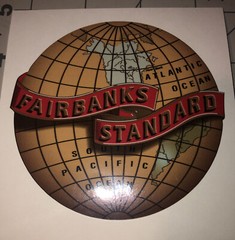 Fairbanks Standard Scale Vintage Style, Globe Decal set 2