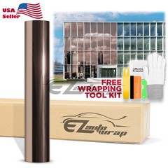 Rose Gold Chrome Window Tint One Way Mirror Film UV Heat Reflective Home Office