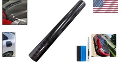 6D High Gloss Black Carbon Fiber Vinyl Wrap – 2in x 30ft, Air Release Technology
