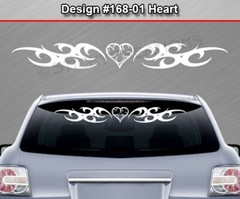 168-01 HEART Decal Sticker Windshield Window Vinyl Banner Graphic Tribal Heart