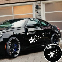 2pc Car Side Door Fender Skirt Star Stripes Racing Vinyl Decal Stickers Graphic