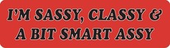 I’m Sassy Classy & A Bit Smart Assy Motorcycle Helmet Sticker EE