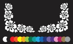 Hibiscus Flower Corner Pair Set Lei Window Stickers Vinyl Decal Hawaii Aloha Car