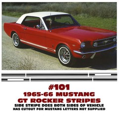 GE-101 1965 1966 FORD MUSTANG GT – LOWER SIDE ROCKER STRIPE KIT