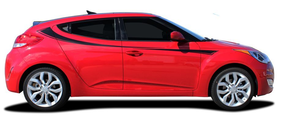 FOR Hyundai Veloster RELAY Vinyl Graphics Stripes Trim Decals Kit 11-2018 by AGP