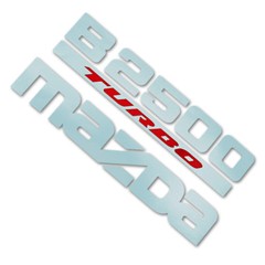 Fits Mazda B2500 Fighter 1998 00 04 06 Sticker B2500 TURBO MAZDA Dark Silver Red