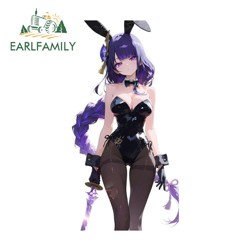 EARLFAMILY 5.1″ Raiden Shogun Car Stickers Creative Windows Bunny DIY RV Decals