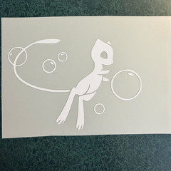 Pokemon Go Mew MewTwo 5 inches Decal Sticker Window Car Truck SUV Laptop White
