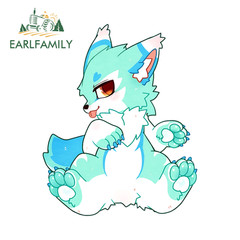 EARLFAMILY 5.1″ Cute Furry Car Stickers Creative Suitcase VAN SUV ATV JDM Decals