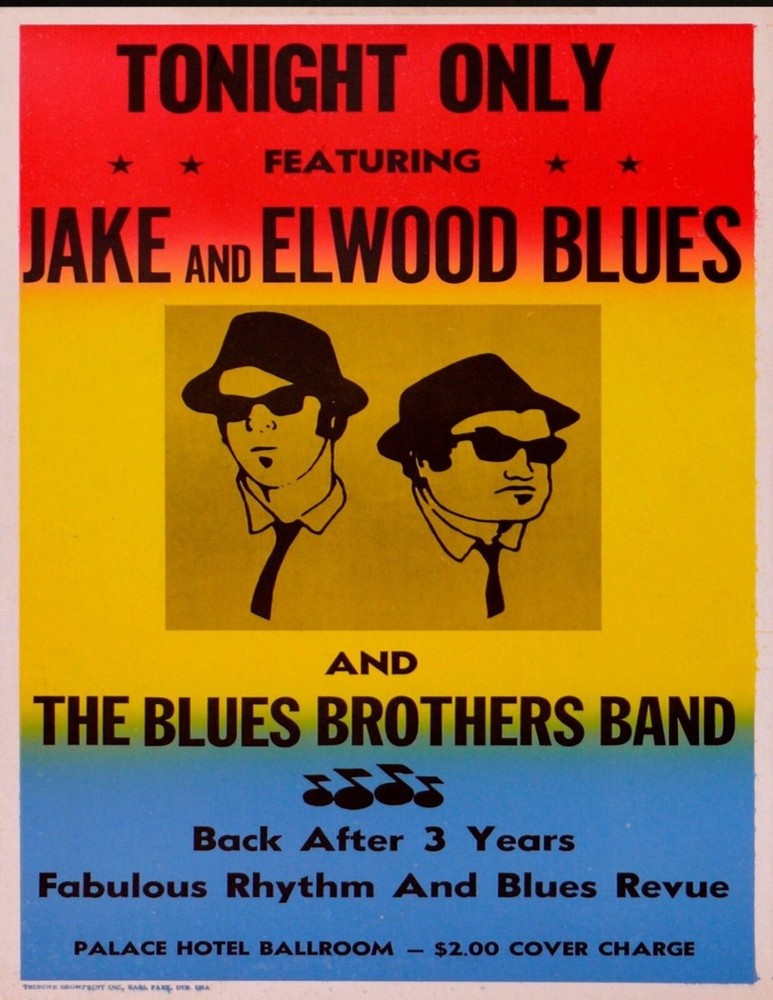 Blues Brothers Band Poster 5×4 inch Vinyl Decal Sticker, funny, John Belushi