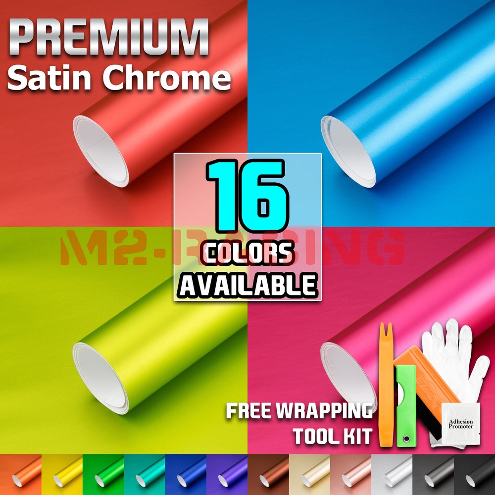 Premium Satin Chrome Matte Metallic Vinyl Wrap Sticker Sheet Film Bubble Free