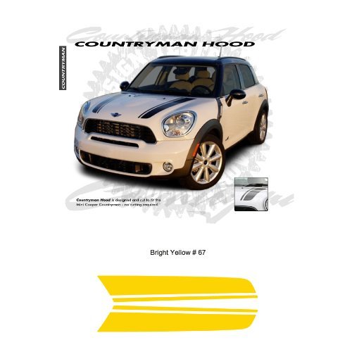 Mini Cooper Countryman Hood Stripes Graphic Kit – Bright Yellow