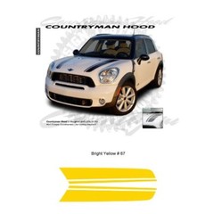Mini Cooper Countryman Hood Stripes Graphic Kit – Bright Yellow