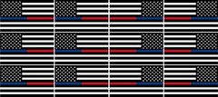 12 – 2″ Thin BLUE RED American Black White Flag Police Firefighter Sticker RL