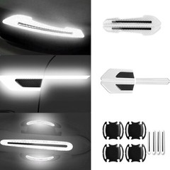 12pcs Reflective Sticker Set Rearview Mirror Auto Door Handle Paint Scratch Film