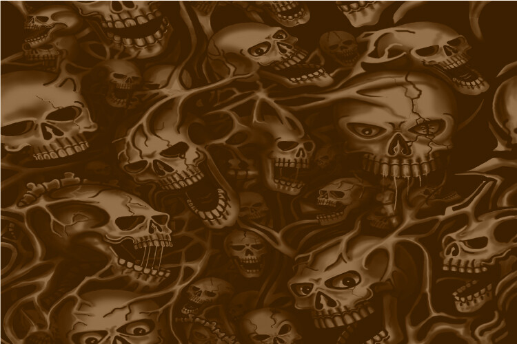 Brown Seamless Ghost Skulls Graphic Decal Vinyl Bike Motorcycle Car Wrap 24×36