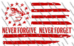 Bone Frog,Never Forgive,Never Forget,Flag,We The People,Military,,,Vinyl Decal