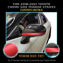 For 2018-2021 Toyota Camry Side Mirror Stripe Overlay Decal Satin Metallic Vinyl