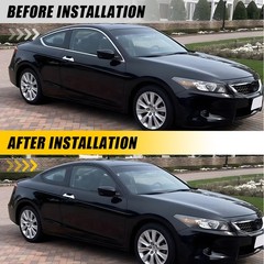 1-10Set Left Right Vinyl Overlay for Honda Accord 08-12 Window Trim Gloss Black