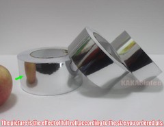 Tape Center PVC Adhesive Glossy Mirror Chrome Vinyl Wrap Sticker Silver Film BO