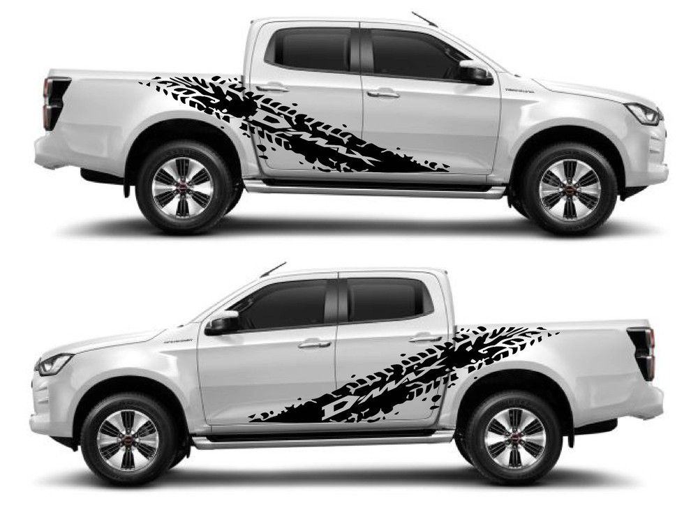 Fits Isuzu Dmax Side Door Decals Any Year Tyre Track Graphics D-MAX