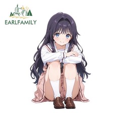 EARLFAMILY Kaoruko Waguri Sitting Creative Stickers Hot Anime Theme Decal