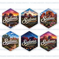 Sedona Arizona AZ Vinyl Decal Sticker Travel Souvenir 6 Pack B