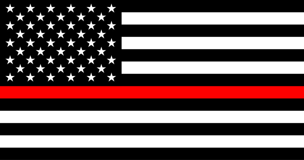 Thin Red Line American Flag Heavy Duty Magnet Black and Blue 3″x6″ Cars Trucks