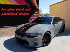 PRE-CUT FOR DODGE CHARGER 15-22 DUEL 10″ Racing Stripes Vinyl Graphic Decal